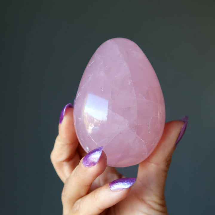 Easter Rose Quartz Dancing Star Crystal Egg - image 10
