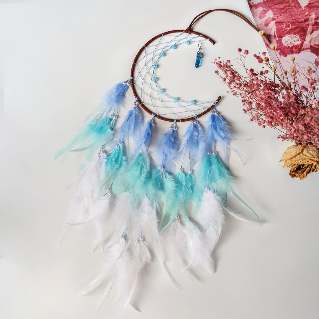 Olivenorma Moon With Blue Topaz Pendan Dream Catcher - image 1