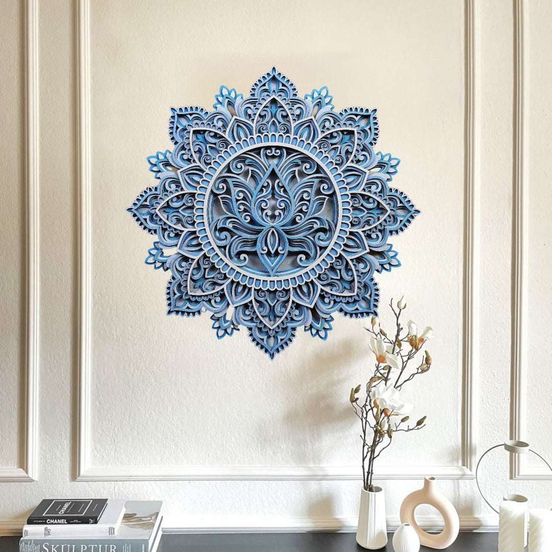 Olivenorma Blue Lotus Mandala 3D Painting Wall Decor - image 4