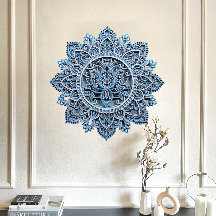 Olivenorma Blue Lotus Mandala 3D Painting Wall Decor - image 4