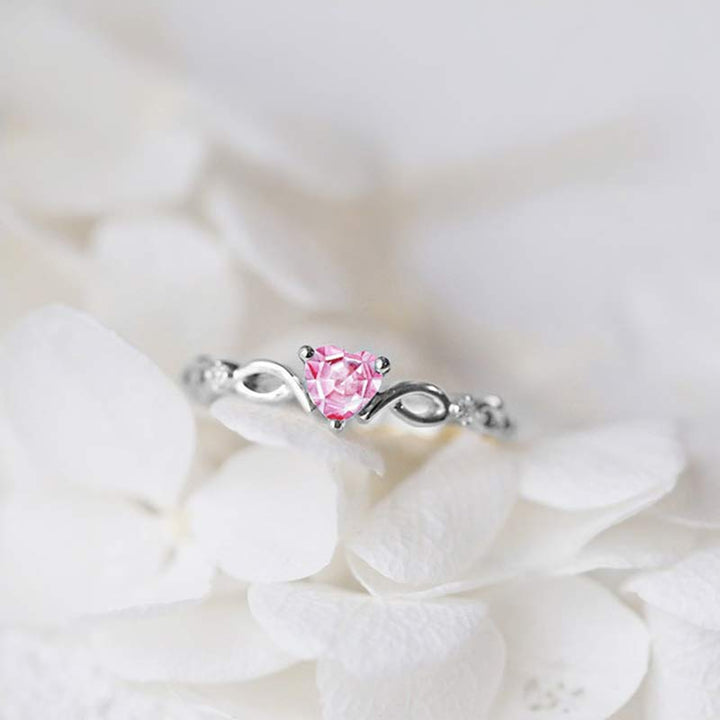 Olivenorma The Eternal Heart - Birthstone Ring - Silver-Pink - 14 - image 14