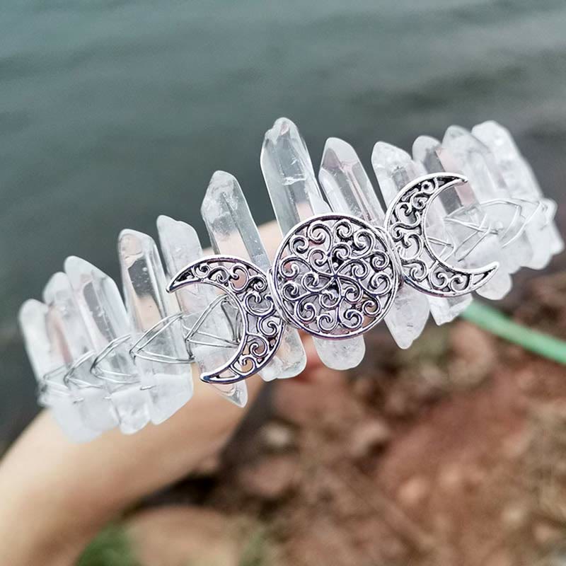 Olivenorma Fairy Healing Moon Clear Crystal Crown - Moon#2 - image 2