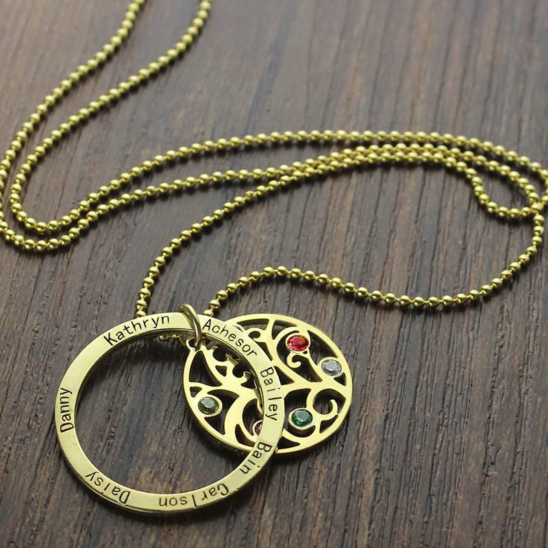 Olivenorma Tree of Life Birthstone Name Engraving Necklace - image 11