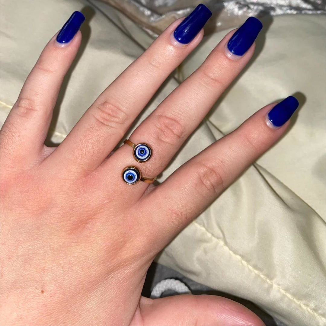 Olivenorma White Zircon Gold Plated Evil Eye Women Ring - image 1