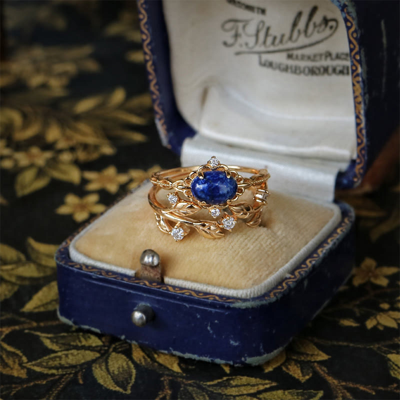 Olivenorma "All thoughts are stars" - Retro Lapis Lazuli Ring - image 7