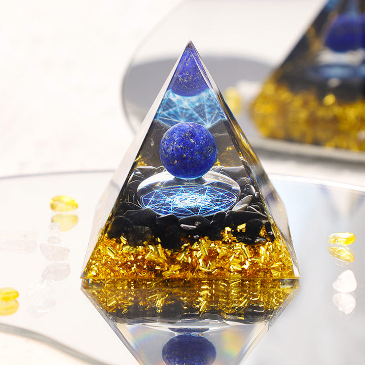 Olivenorma Lapis Lazuli Sphere Letter 1972 Orgone Pyramid - 3.93''*3.93''(10cm X 10cm) - YES PLEASE $8 - image 0