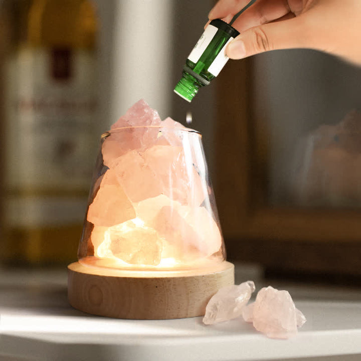 Four Seasons -  Essential Oil Diffuser Crystal Aromatherapy Lamp - Rose Quartz - Mint - image 0