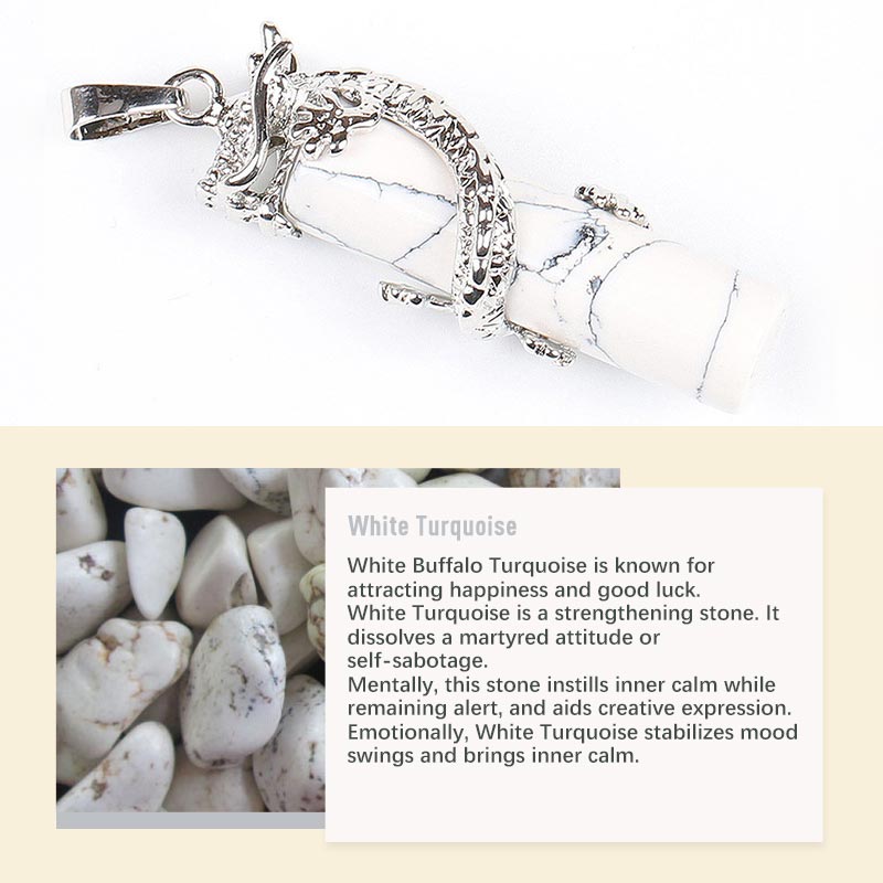 Olivenorma Crystal Natural Stone Exquisite Pendant - White Turquoise - image 12