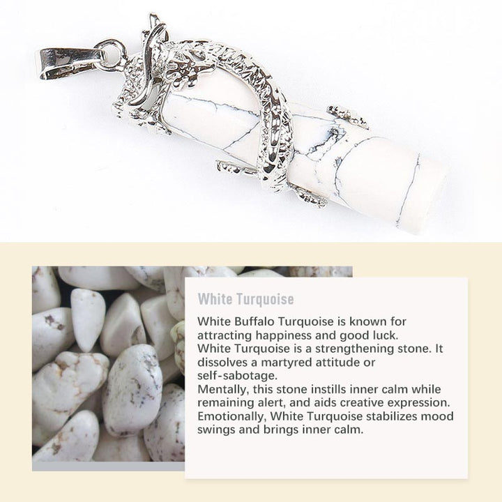 Olivenorma Crystal Natural Stone Exquisite Pendant - White Turquoise - image 12