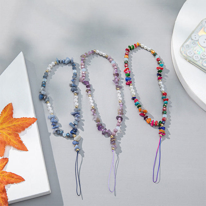 Olivenorma Colorful Gravel Pearl Color Matching Mobile Phone Strap - image 17