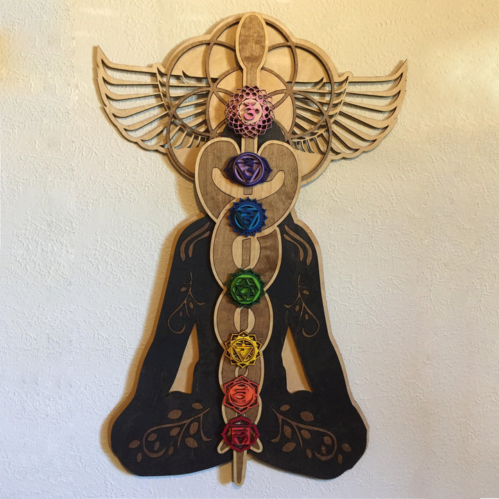 Olivenorma Kundalini Chakra Hand Painted Wood Stained Wall Decor - image 15
