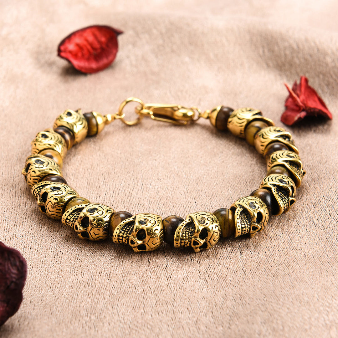 Olivenorma Natural Tiger Eye Handmade Stainless Steel Bracelet - image 13