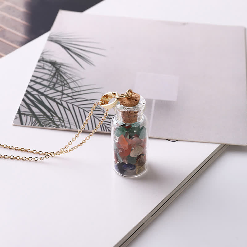 Olivenorma Natural Crystal Wishing Bottle Necklace - image 2
