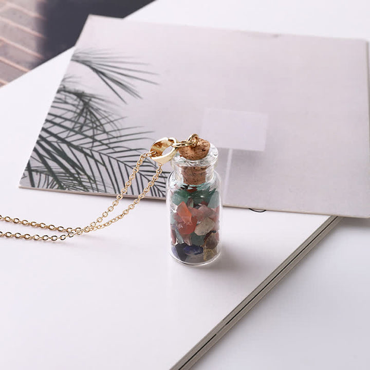 Olivenorma Natural Crystal Wishing Bottle Necklace - image 2