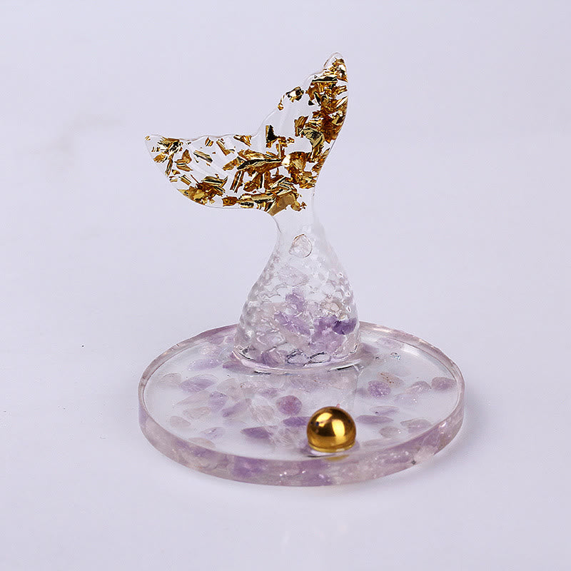Olivenorma Crystal Gravel Glue Mermaid Tail Phone Holder Decoration - Charoite - image 18