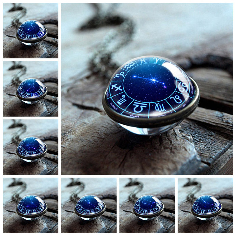 Olivenorma Double-sided Glass Globe With 12 Stars Zodiac Necklace - image 12