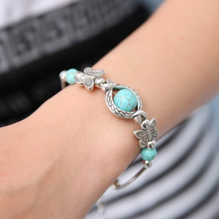 Olivenorma Turquoise Sphere Butterfly Bracelet - image 1