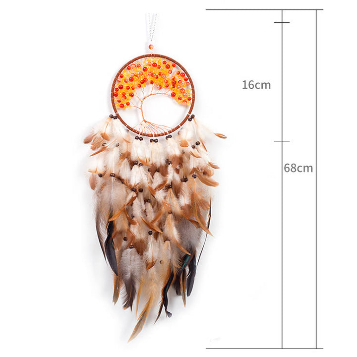 Olivenorma Acrylic Beads Tree of Life Feather Dream Catcher - image 6