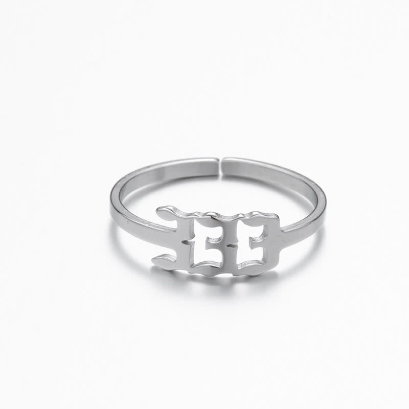 Angel Number Minimalist Lucky Ring - Silver - 333 - image 19