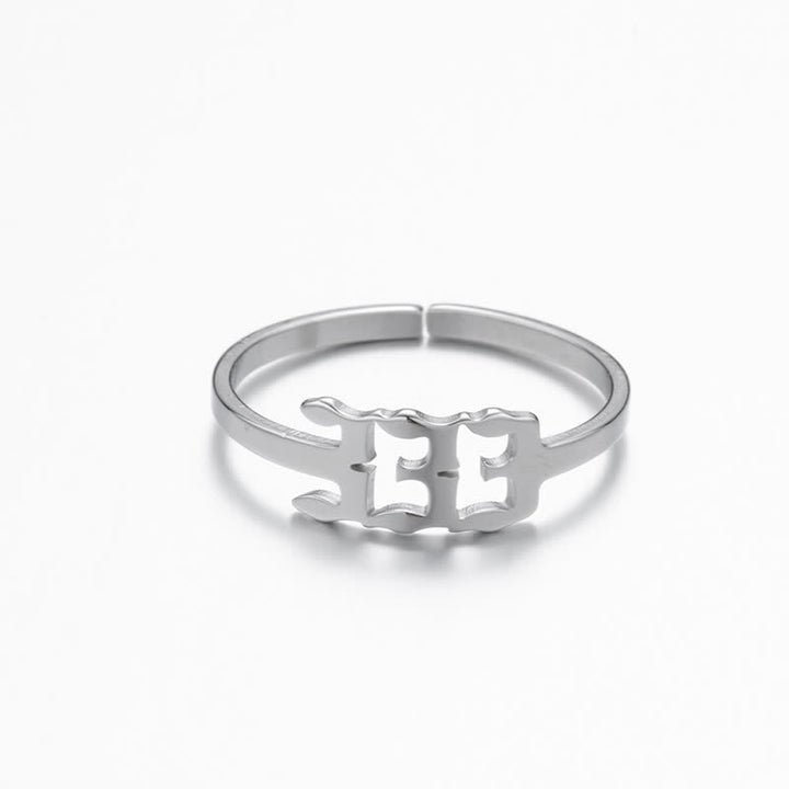 Angel Number Minimalist Lucky Ring - Silver - 333 - image 19
