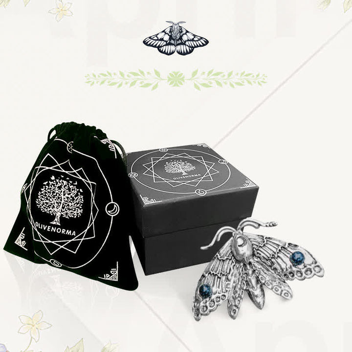 Olivenorma With Gemstones Luna Moth Witch Ring - image 4