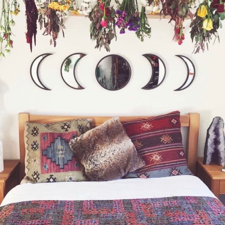 Olivenorma Wooden Plywood Moon Phase Mirrors Wall Decor - image 2