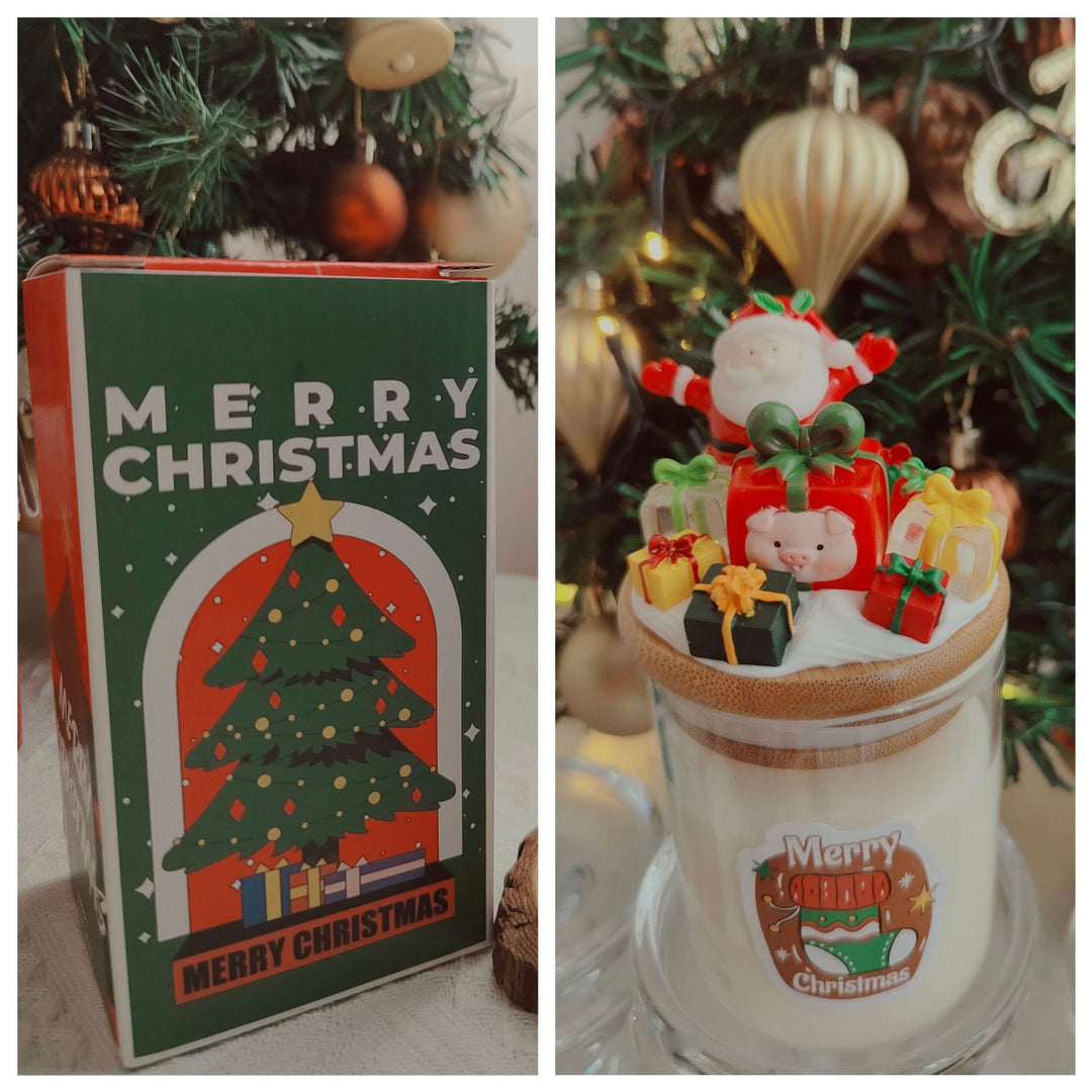 Olivenorma Christmas Santa Decor Candle - Cup Piggy Gift Box Santa-6.5*14cm - image 14