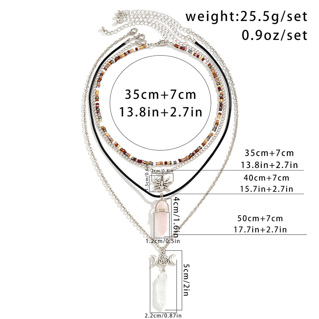 Olivenorma Natural Quartz Tree Of Life Hamsa Pendant Necklace Set - image 7