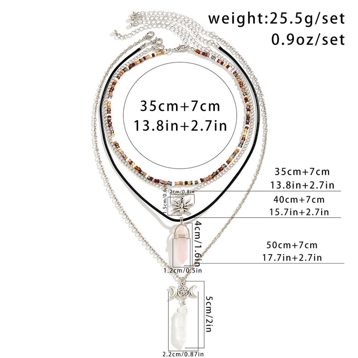 Olivenorma Natural Quartz Tree Of Life Hamsa Pendant Necklace Set - image 7