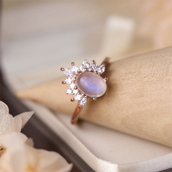 Olivenorma Oval Moonstone Opal S925 Sterling Silver Ring - image 3