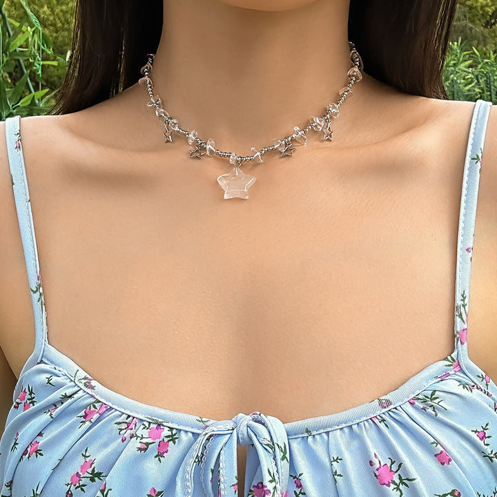 Olivenorma Bohemia Star Tassel  Crystal Choker Necklace - image 9