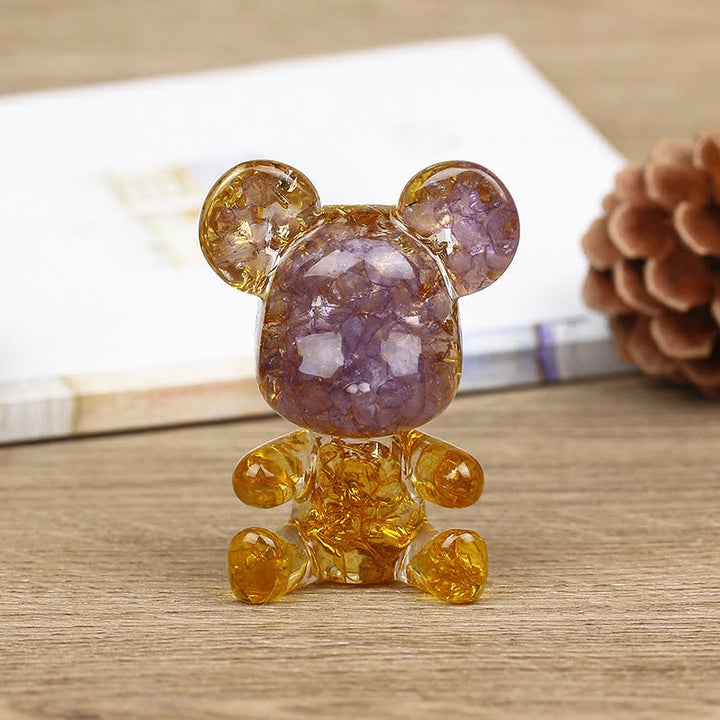 Olivenorma Cute Crystal Bear Gemstone Decoration - Amethyst & Citrine - image 35
