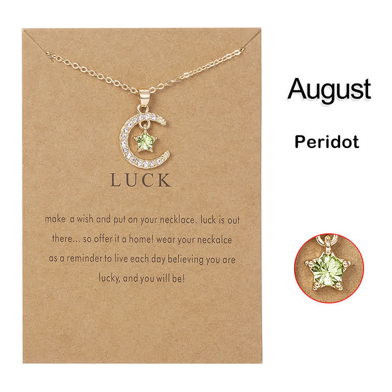 Olivenorma Month Birthstone Star Creative Necklace - August-Peridot - image 8