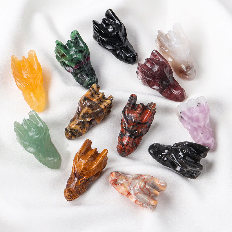 Olivenorma 1.5Inch Crystal Dragon Skull Statue Gemstone Decoration - image 33