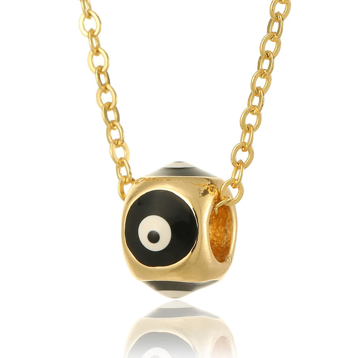 Olivenorma Oil Dripping Round Evil Eye Pendant Necklace - Black - image 3