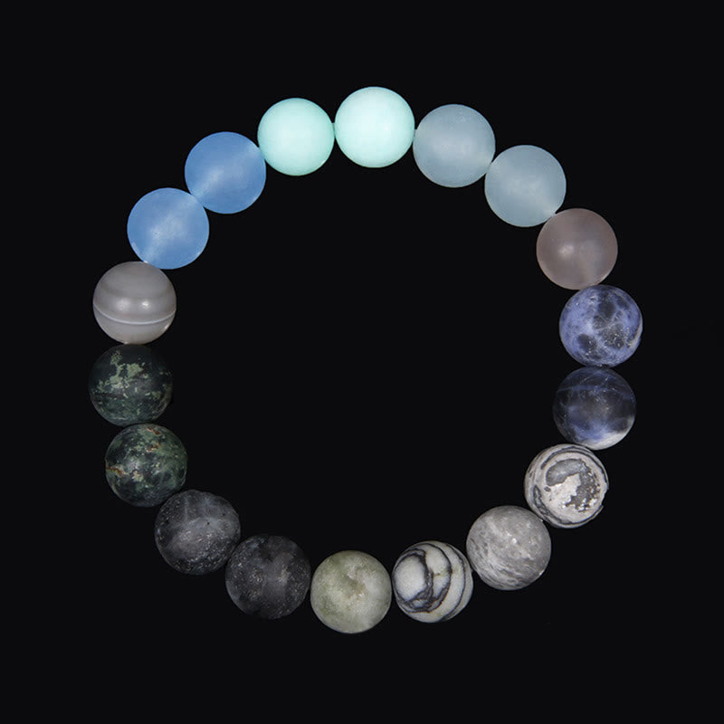 Olivenorma Frosted Natural 10mm Beads Planet Bracelet - Neptune - image 13