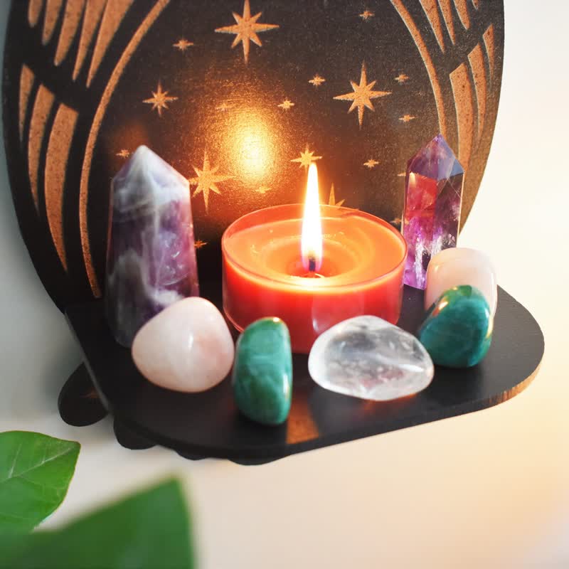 Olivenorma Celestial Owl Altar Crystal Shelf - image 2