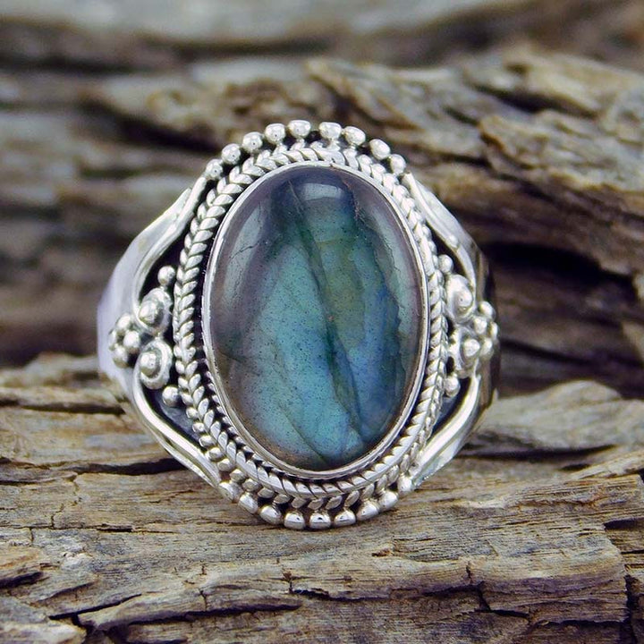 Olivenorma Moonstone Retro Style Healing Ring - 10 - image 0
