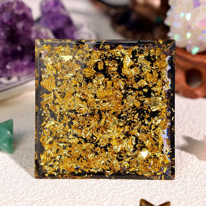 Olivenorma Amethyst Obsidian Eye Of Horus Orgone Pyramid - image 4