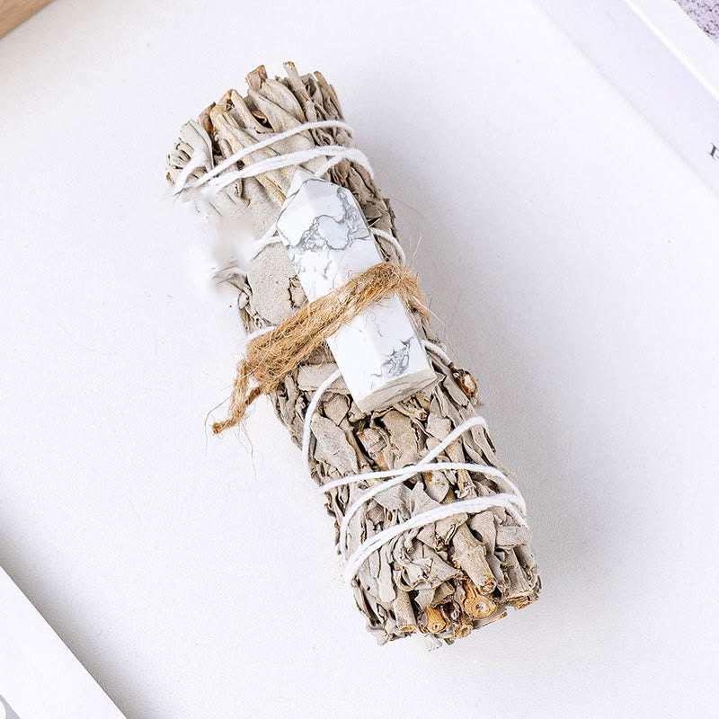 Olivenorma White Sage Hexagonal Prism Crystal Aromatherapy Gemstone Decoration - White Turquoise - image 11