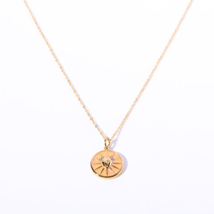 Olivenorma White Zircon Vintage Zodiac Stainless Steel 18k Necklace - Leo - image 9