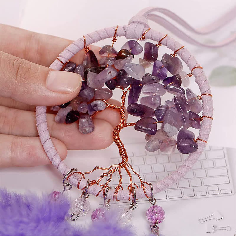 Olivenorma Crystal Tree of Life Feather Dreamcatcher Car Ornament - image 21