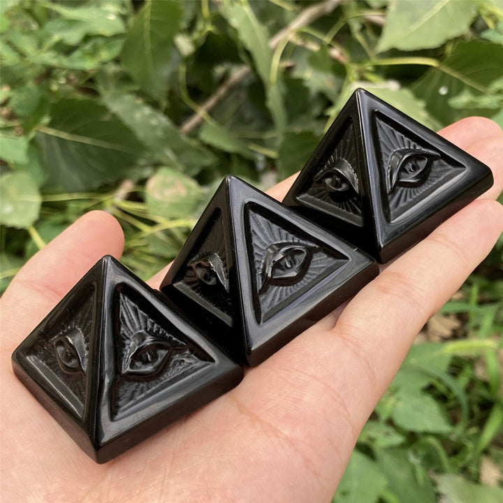Olivenorma Obsidian Orgone Pyramid Gemstone Decoration - 1.57''*1.57''(4*4cm)/55g - image 0