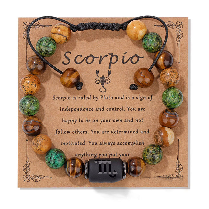 Olivenorma Natural Stone Zodiac Handwoven Bracelet - Scorpio - image 9