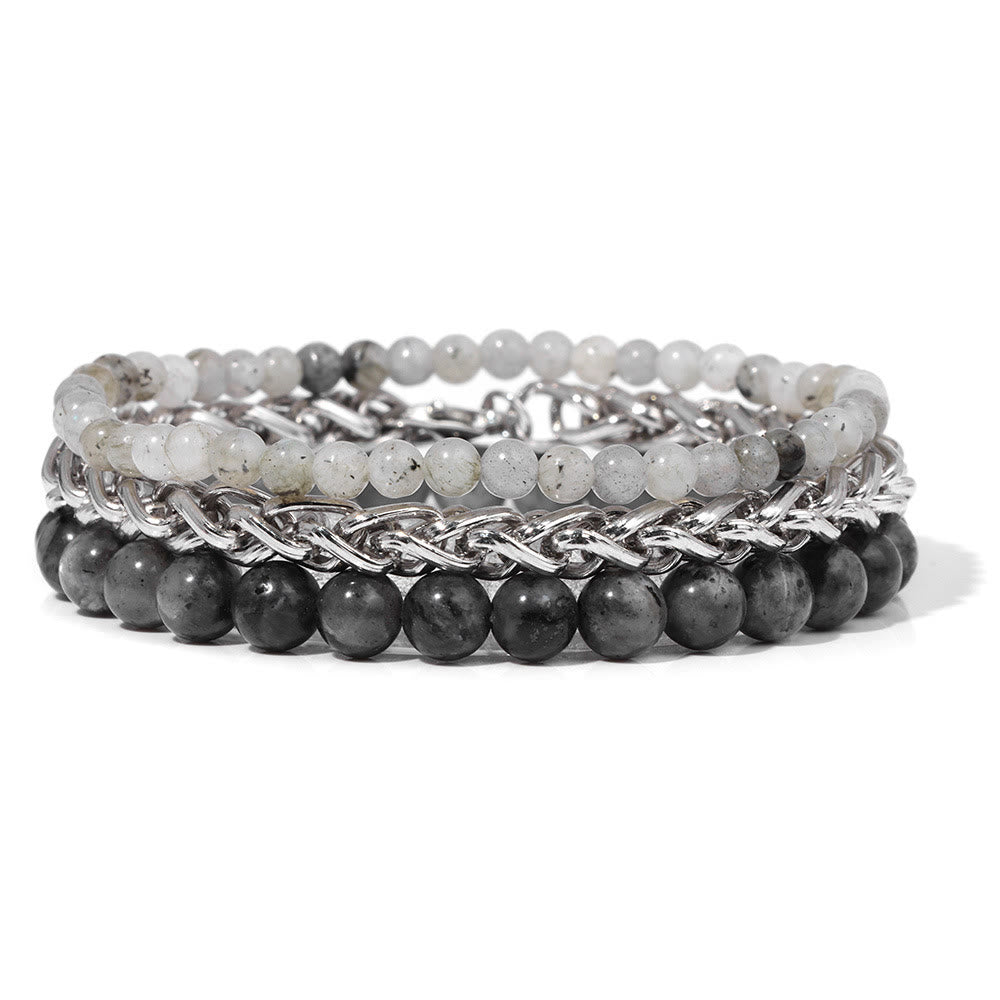 Olivenorma "Peace And Calm" Labradorite Bracelet Set - Labradorite - image 0