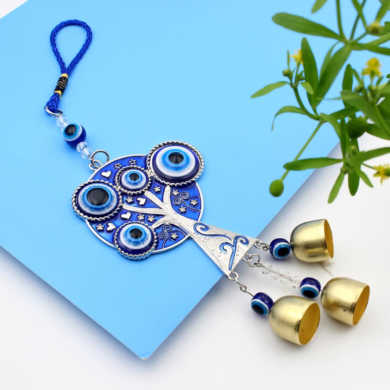 Olivenorma Blue Evil Eye Tree Of Life Windchime Wall Decor - image 2