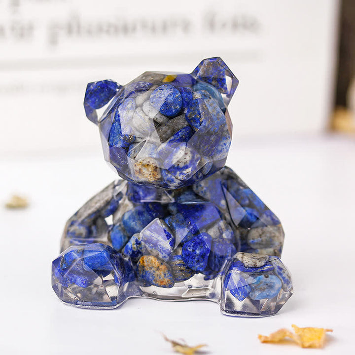 Olivenorma Mirror Sitting Bear Gemstone Decoration - Lapis Lazuli - image 13