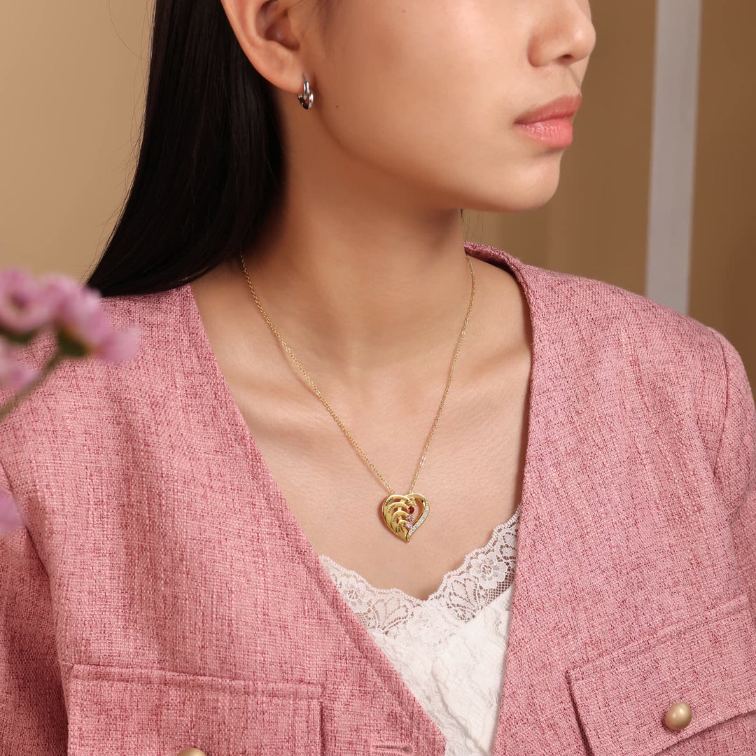 Olivenorma Personalized Birthstones Engraved Heart Necklace - image 14