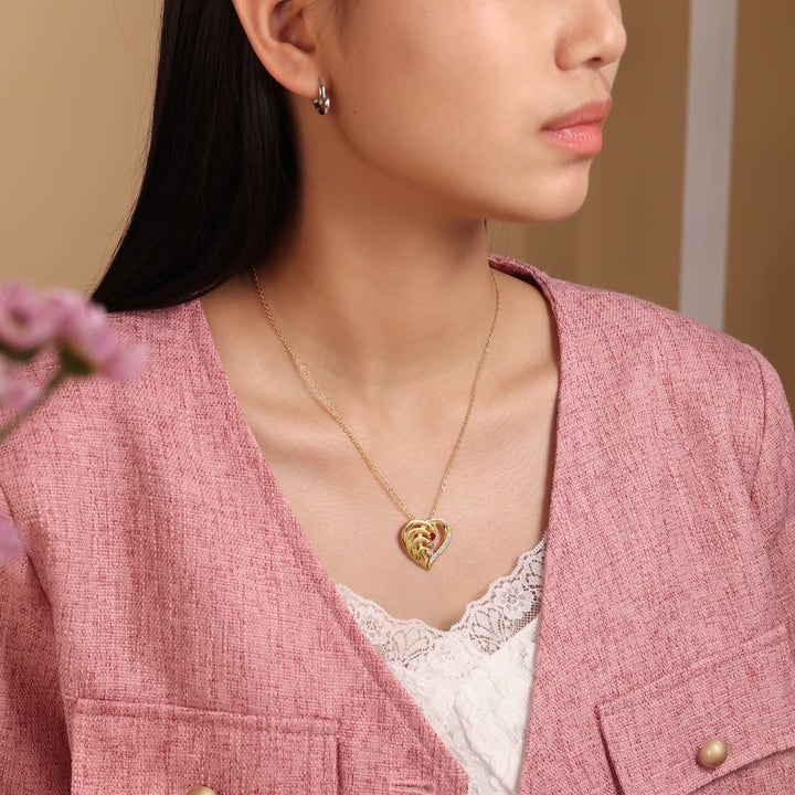 Olivenorma Personalized Birthstones Engraved Heart Necklace - image 14