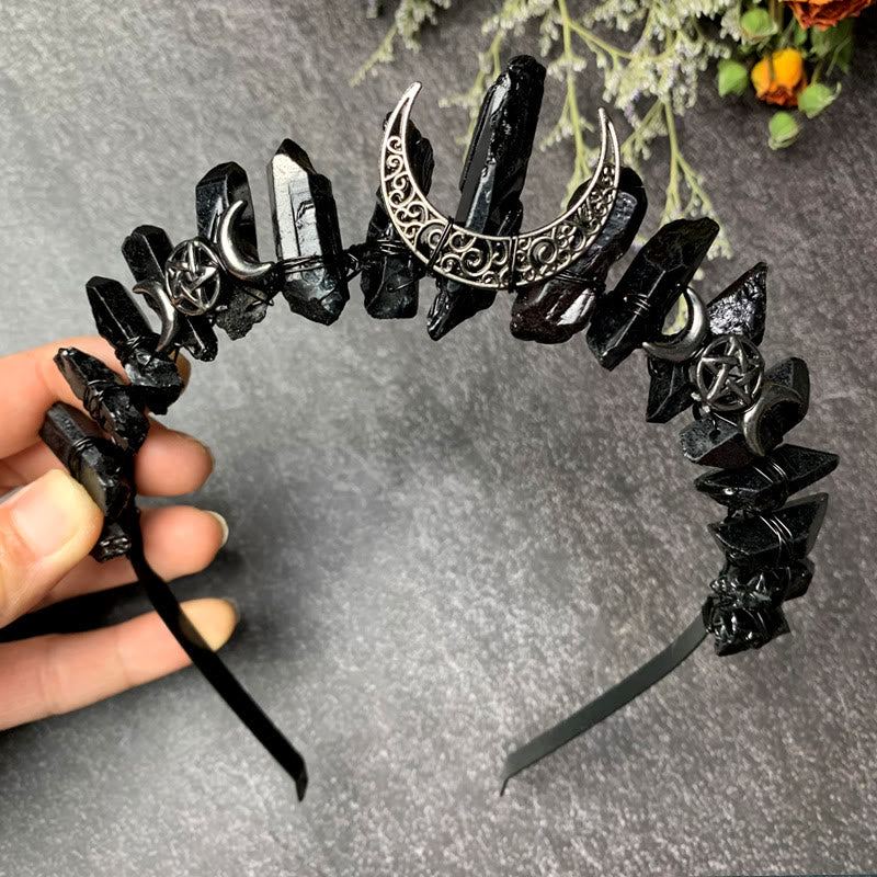 Olivenorma Labradorite Witchy Sanative Moon Crystal Crown - image 1